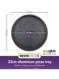 Eaziglide Neverstick2 Aluminium Non-Stick Pizza Tray, 32cm