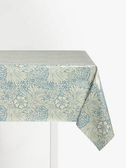 Morris & Co. Marigold Oilcloth Tablecloth Fabric, Blue