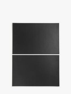 John Lewis Bonded Leather Placemats, Set of 2, Black, Black