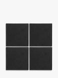 John Lewis Bonded Leather Coasters, Set of 4, Black