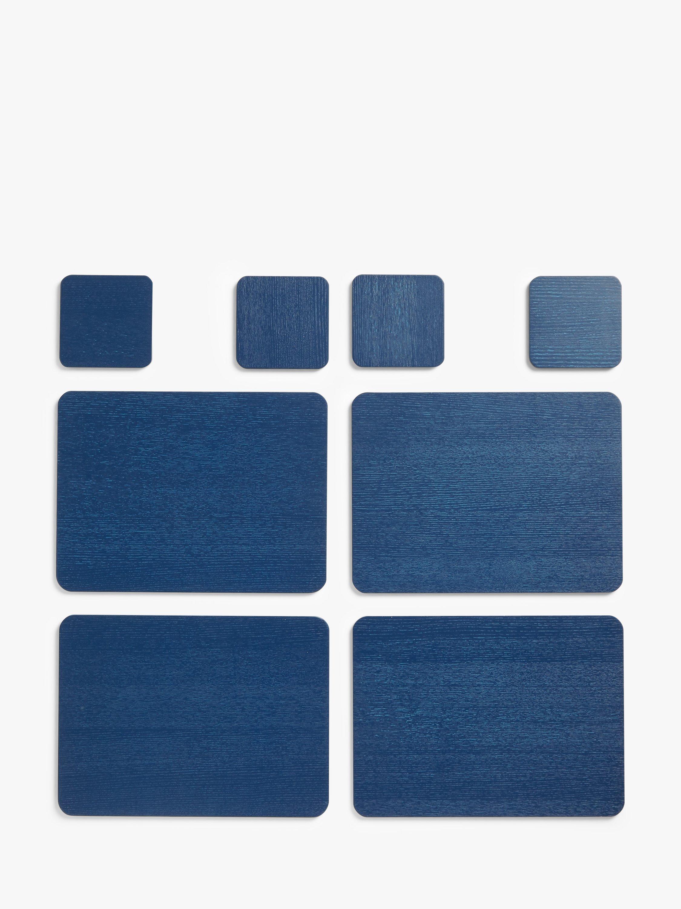 John Lewis ANYDAY Wood Placemats & Coasters, Set of 4, Navy