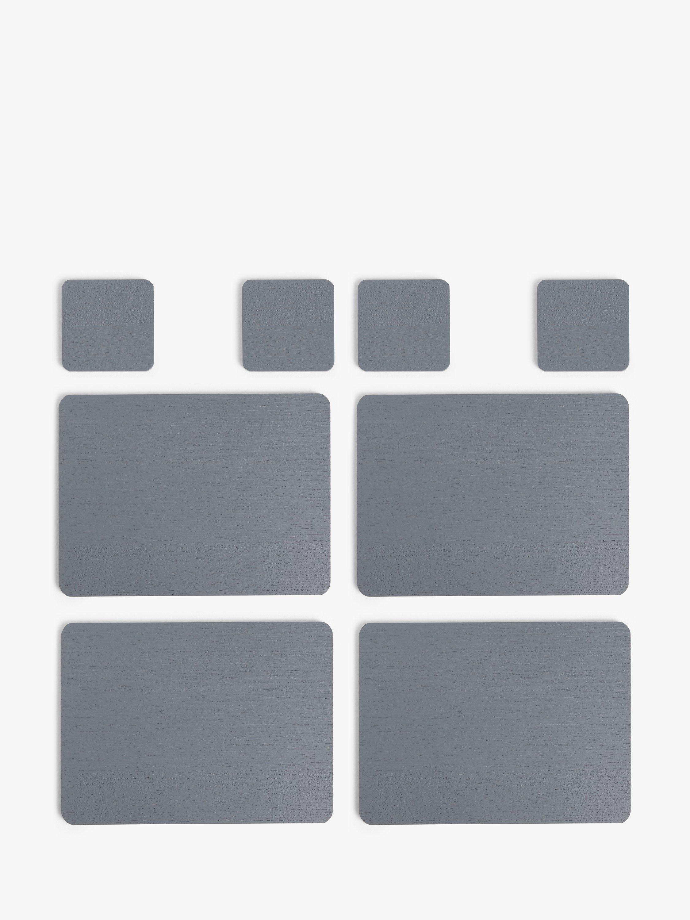 John Lewis ANYDAY Wood Placemats & Coasters, Set of 4, Steel