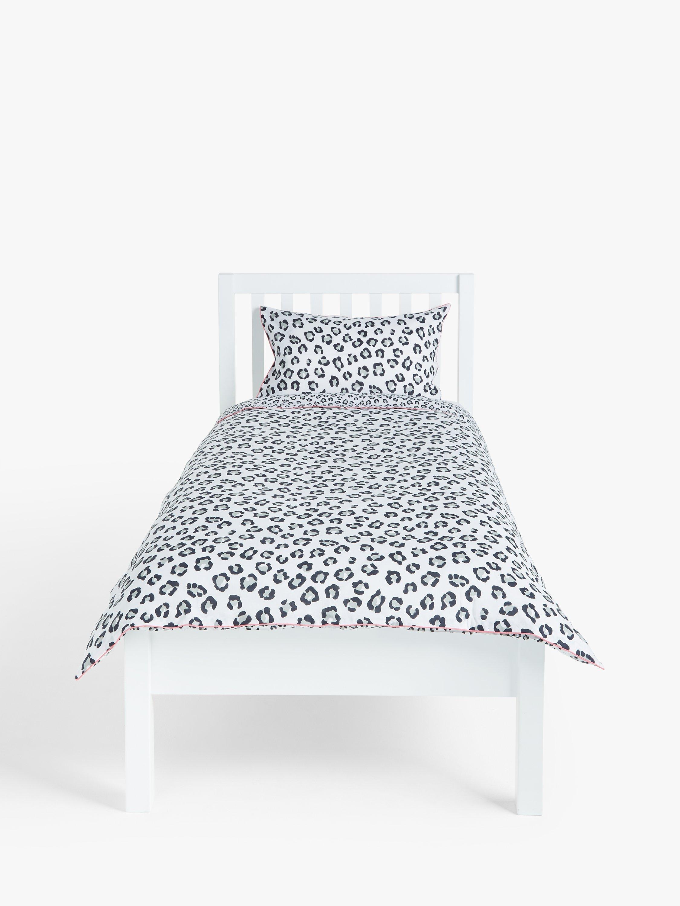 little home at John Lewis Animal Print Reversible Cotton Duvet Cover and Pillowcase Set, Single, Multi