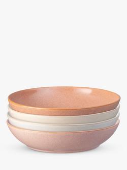 Denby Quartz Rose Stoneware Pasta Bowls, Set of 4, 22cm, Pink, Pink