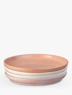Denby Quartz Rose Stoneware Medium Plates, Set of 4, 21cm, Pink, Pink