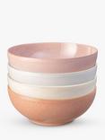 Denby Quartz Rose Stoneware Cereal Bowls, Set of 4, 17cm, Pink