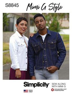 Simplicity Mimi G Style Men's and Women's Denim Jackets Sewing Pattern, 8845, 