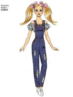 Simplicity Fashion Doll Clothes Sewing Pattern, 8865 - view 2, 
