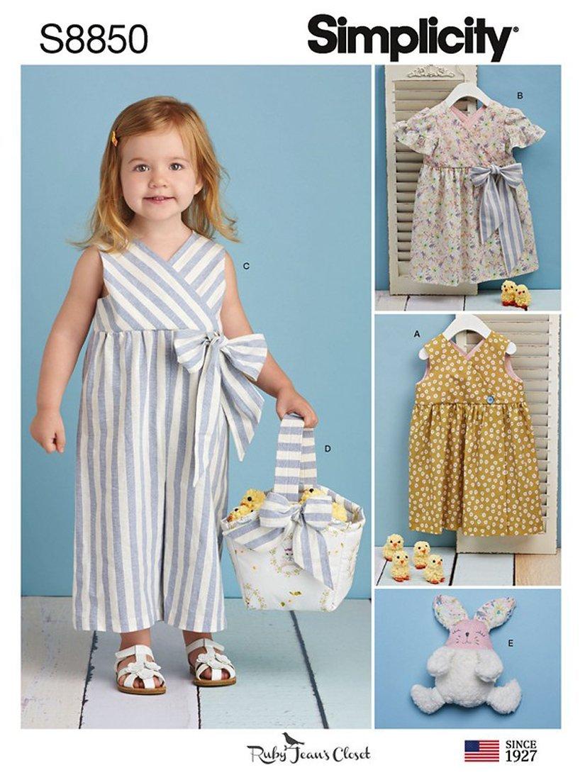 Simplicity Children's Dress and Jumpsuit Sewing Pattern, 8850