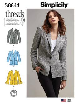 Simplicity Women's Blazer Sewing Pattern, 8844, 