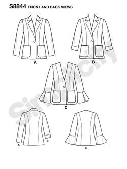 Simplicity Women's Blazer Sewing Pattern, 8844 - view 2, 