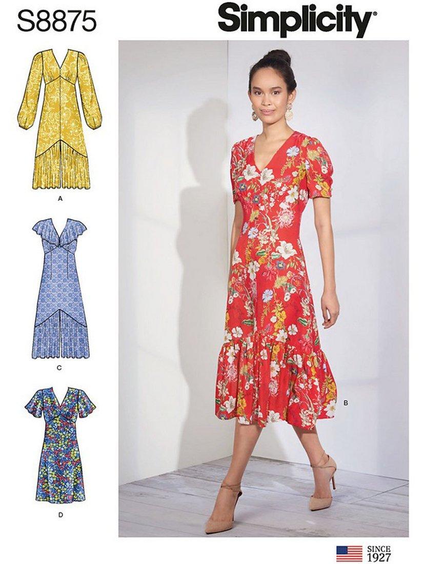 Simplicity Womens' Empire Waist Dress Sewing Pattern, 8875