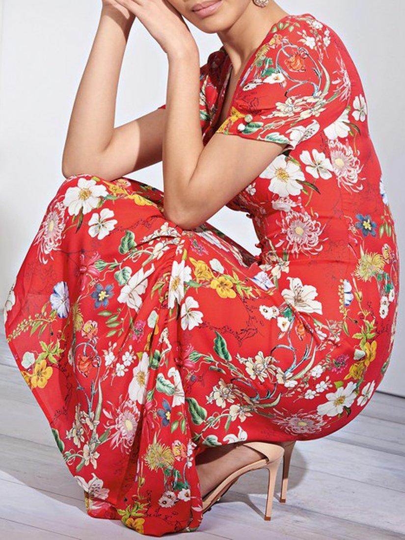 a-line v-neck floor-length chiffon evening dress Ever-Pretty Pleated Chiffon V-Neck Front Slit Evening Dress