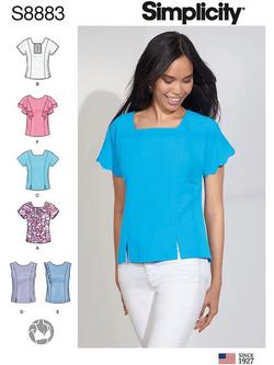 Simplicity Womens' Princess Seam Tops Sewing Pattern, 8883, 