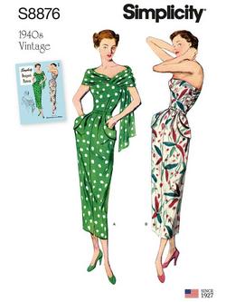Simplicity Women's Vintage Dress Sewing Pattern, 8876, Multi