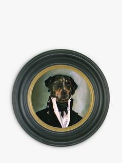 Brookpace Lascelles 'Herbert Thomas' Round Framed Canvas, 43cm, Black/Multi, Black/Multi