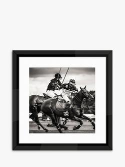 Brookpace Lascelles 'Polo II' Framed Print & Mount, 55.5 x 55.5cm, Black/White