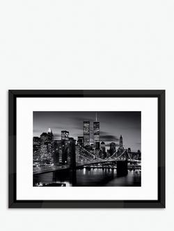 Brookpace Lascelles 'Brooklyn Bridge' Framed Print & Mount, 65 x 85cm, Black/White