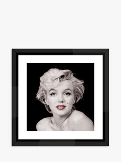 Brookpace Lascelles Marilyn Monroe 'Red Lips' Framed Print & Mount, 50 x 50cm, Black/White