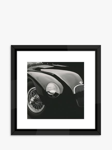 Brookpace Lascelles 'Jaguar C-Type' Framed Print & Mount, 55.5 x 55.5cm, Black/White