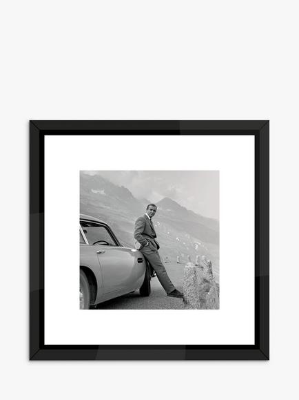 Brookpace Lascelles 'James Bond Aston Martin' Framed Print & Mount, 45.5 x 45.5cm, Black/White
