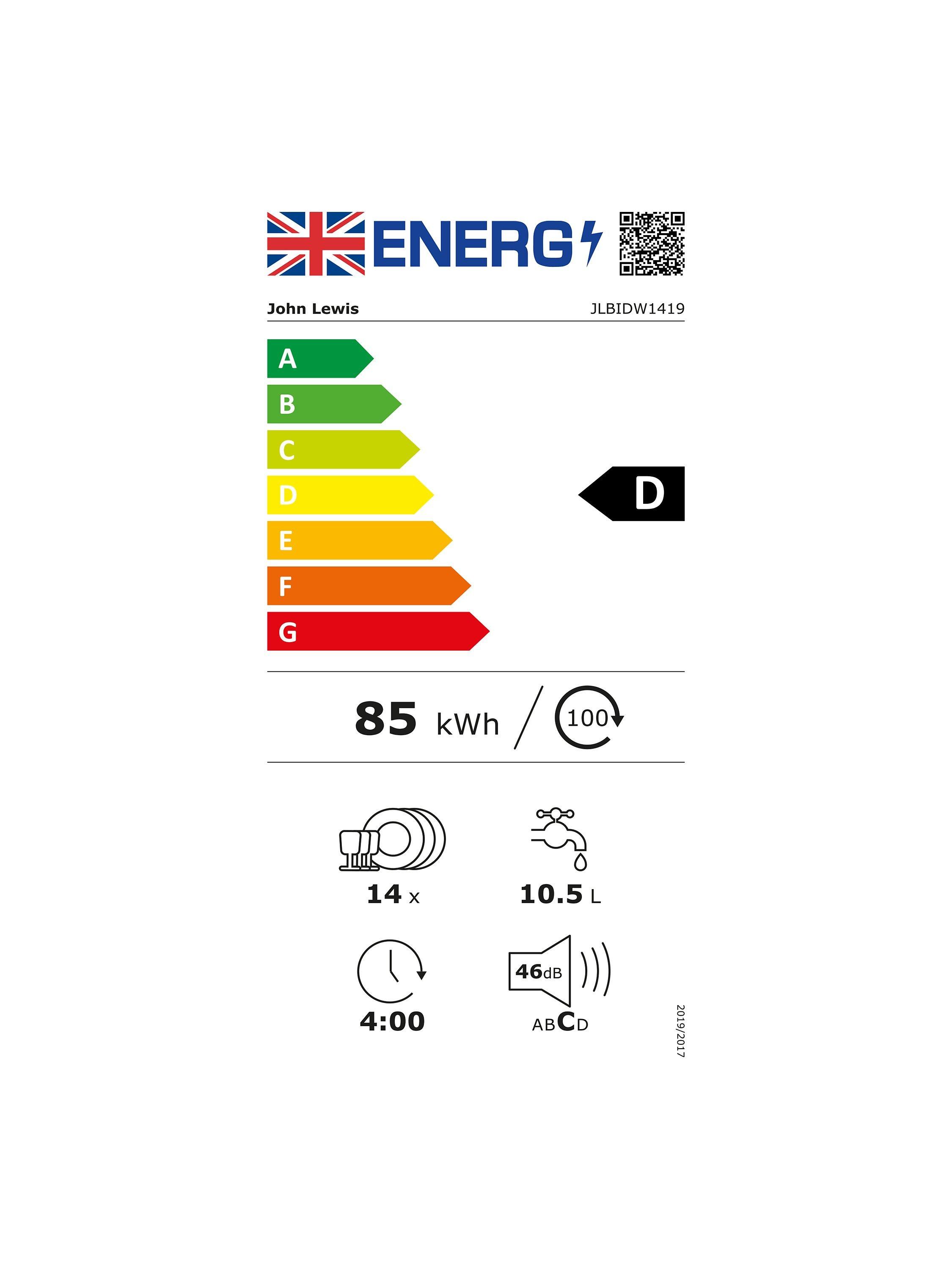 This item is rated D for energy efficiency on a scale from A (most efficient) to G (least efficient).