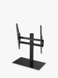 AVF B402BB Adjustable Tilt & Turn Table Top Stand for TVs up to 55”, Black