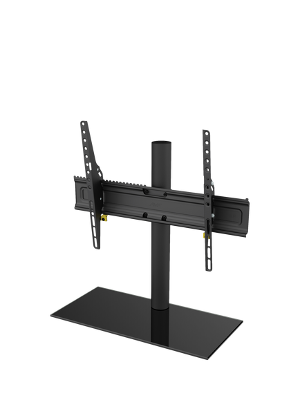AVF B602BB Adjustable Tilt & Turn Table Top Stand for TVs from 50" to 77", Black, Black