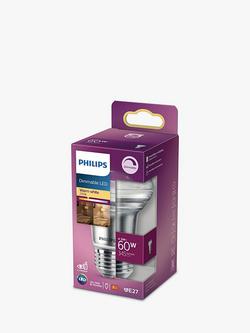 Philips 5W ES LED Dimmable R63 Reflector Bulb, Clear - view 2, Clear