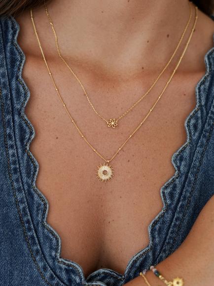 Estella Bartlett Full Starburst Pendant Necklace, Gold - view 2, Gold