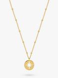 Estella Bartlett Starburst Disc Pendant Necklace, Gold