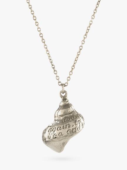 Alex Monroe Classic Sea Shell Pendant Necklace, Silver, Silver