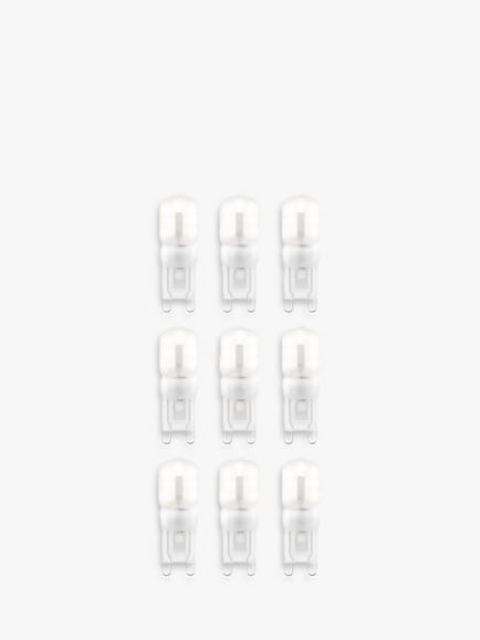 Saxby G9 LED 2.5W Dimmable Frosted Capsule Bulbs, Cool White, Pack of 9, 