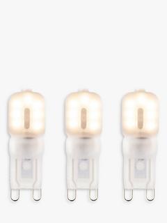 Saxby G9 LED 2.5W Dimmable Frosted Capsule Bulbs, Warm White, Pack of 3