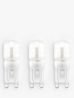 Saxby G9 LED 2.5W Dimmable Frosted Capsule Bulbs, Cool White, Pack of 3