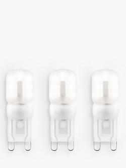 Saxby G9 LED 2.5W Dimmable Frosted Capsule Bulbs, Cool White, Pack of 3, 
