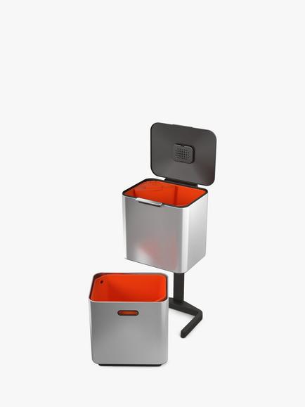 Joseph Joseph Intelligent Waste Totem Max Bin, 60L, Stainless Steel - view 2, Stainless Steel