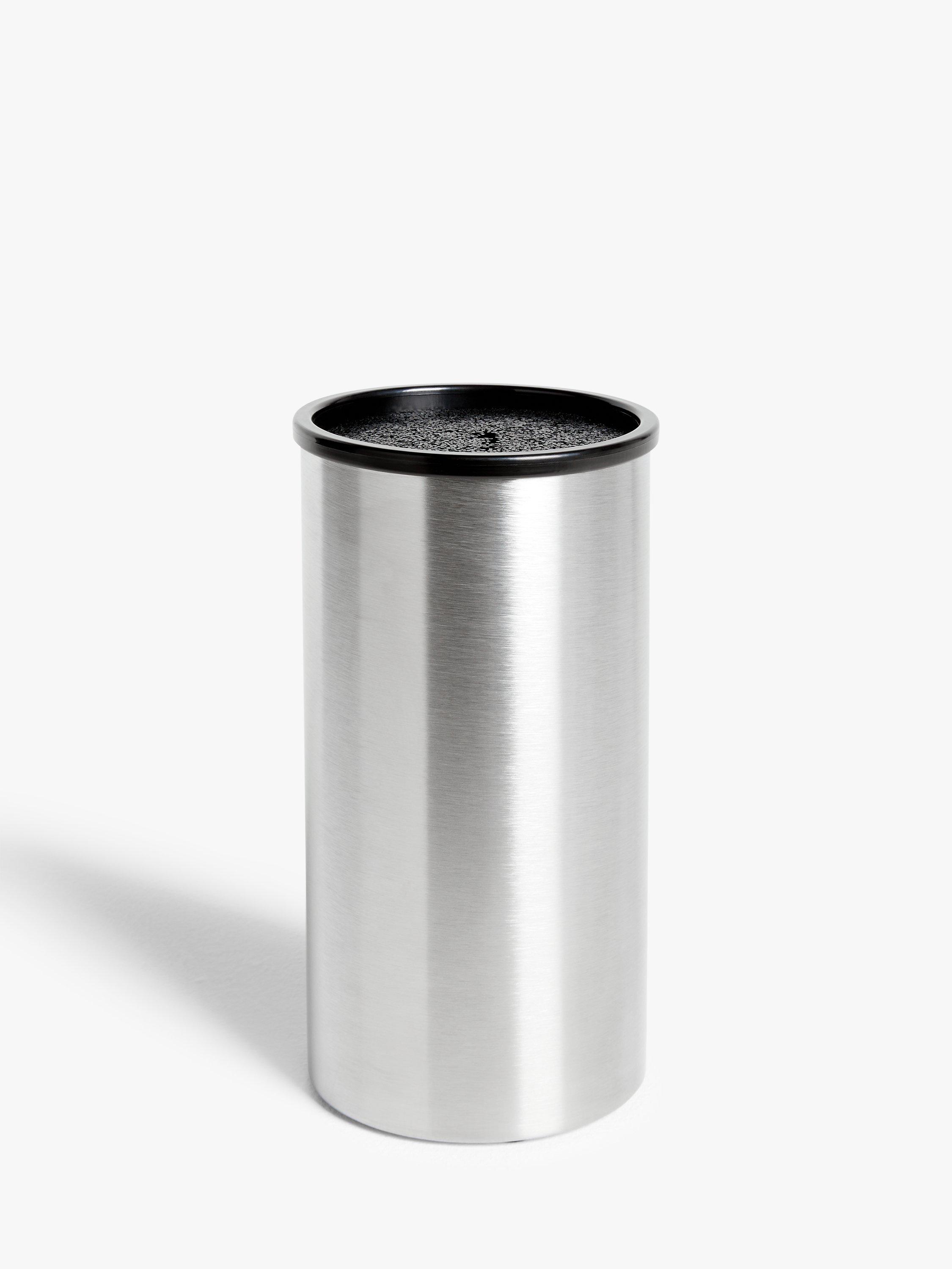 John Lewis Round Stainless Steel Empty Knife Block