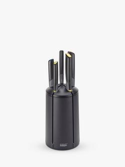 Joseph Joseph Elevate Filled Knife Block Rotating Carousel, 5 Piece, Black