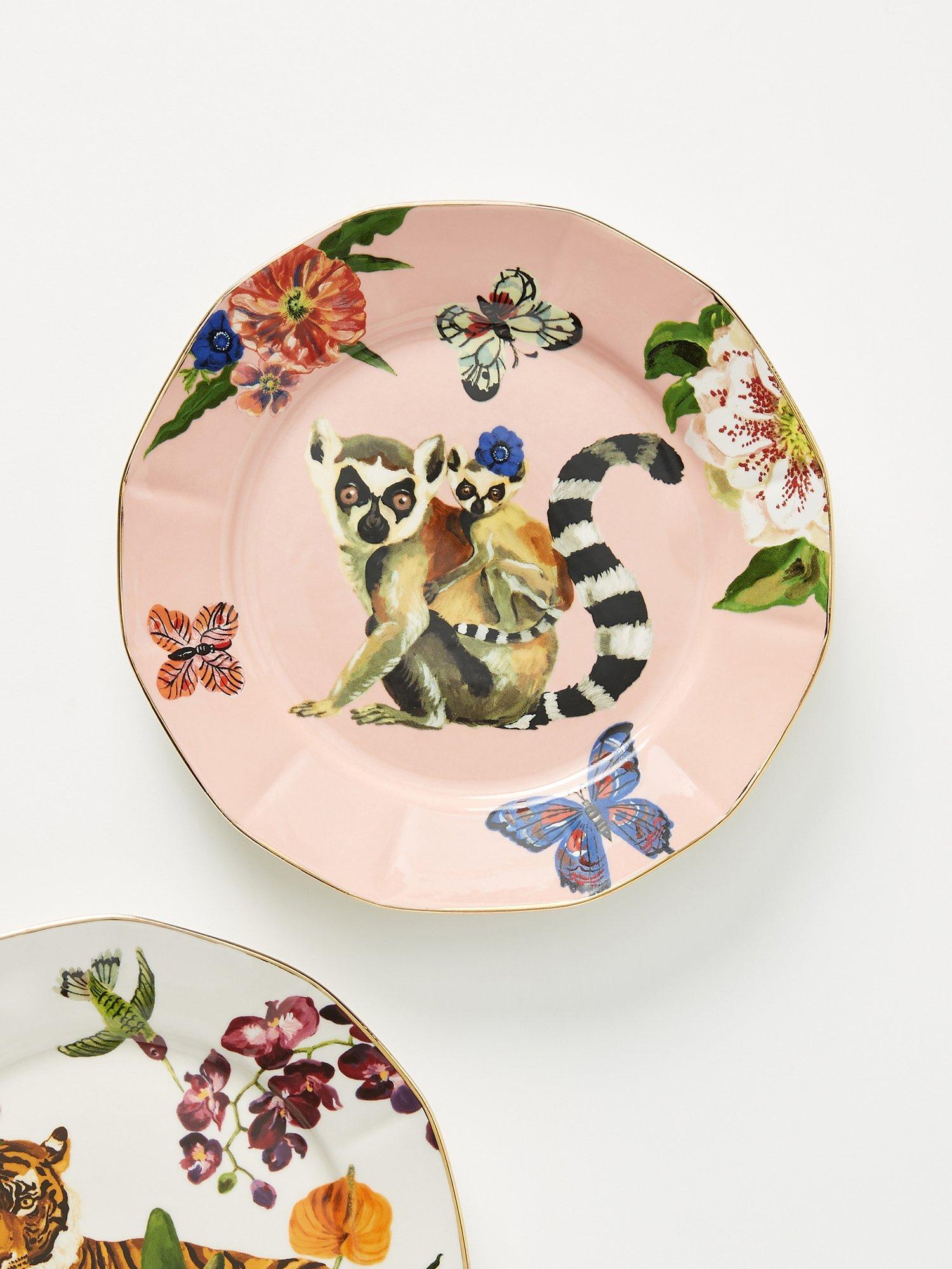 Anthropologie Nathalie Lete Lemur Plate, 20cm, Pink/Multi