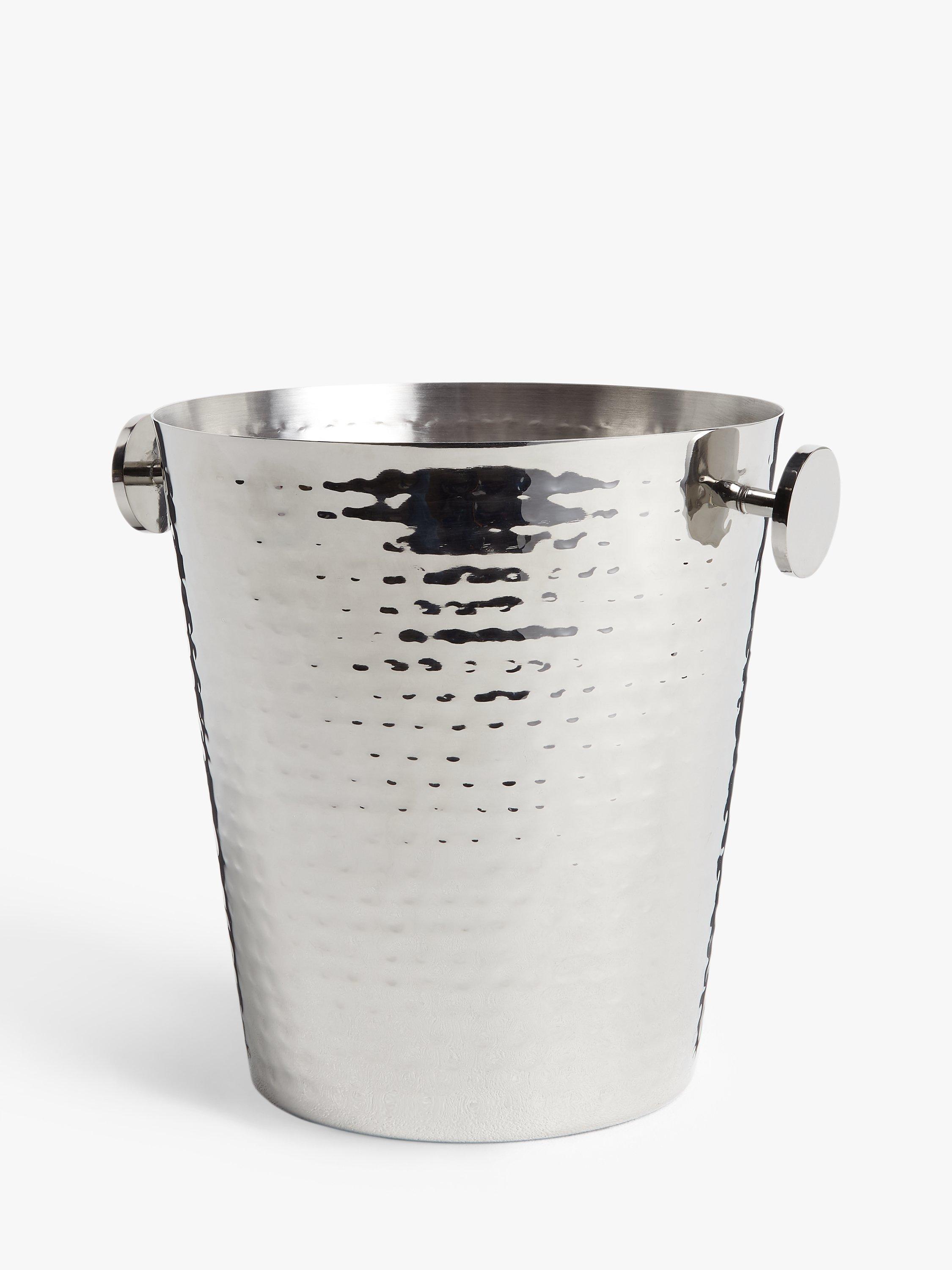 John Lewis Hammered Ridge Stainless Steel Champagne Bucket, Silver