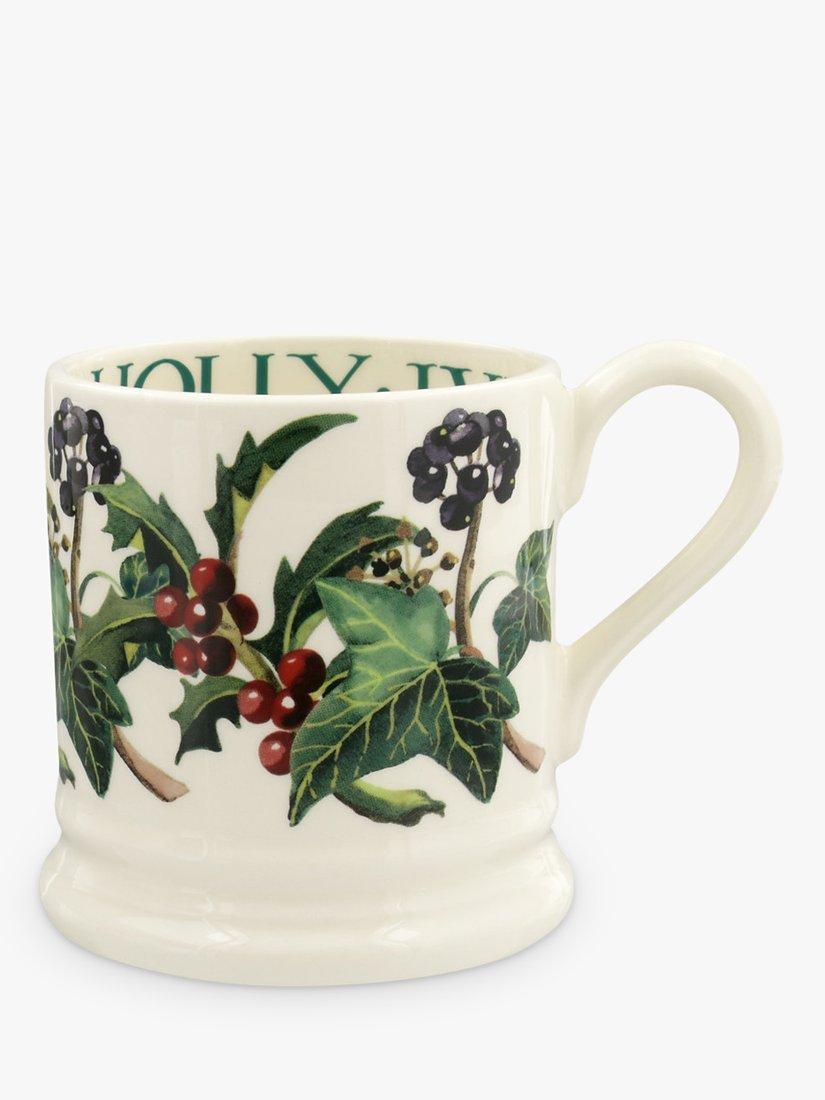 Emma Bridgewater Holly & Ivy Half Pint Mug, 284ml, Green/Multi