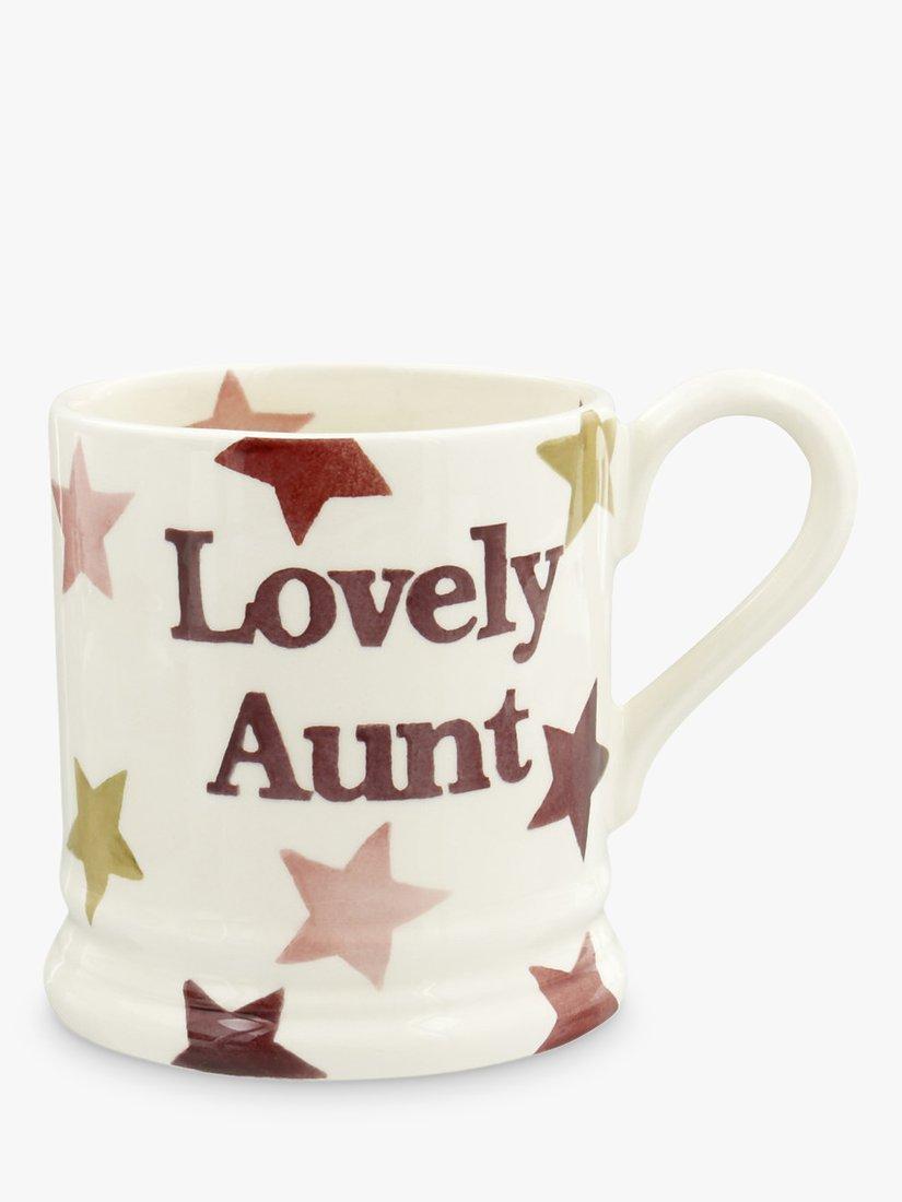Emma Bridgewater Lovely Aunt Star Half Pint Mug, 284ml, Pink