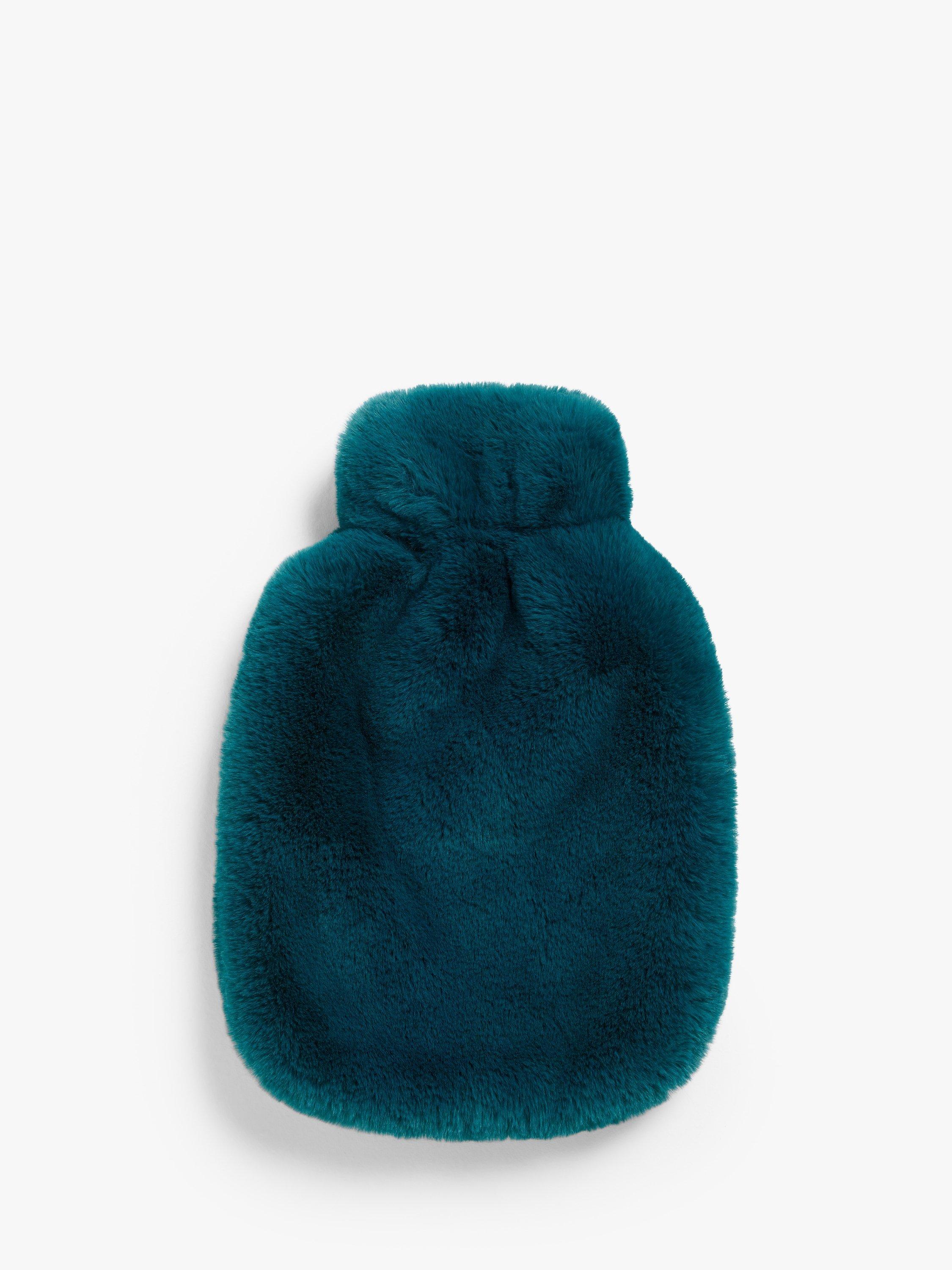 John Lewis & Partners Faux Fur Hot Water Bottle and Cover, Fjord