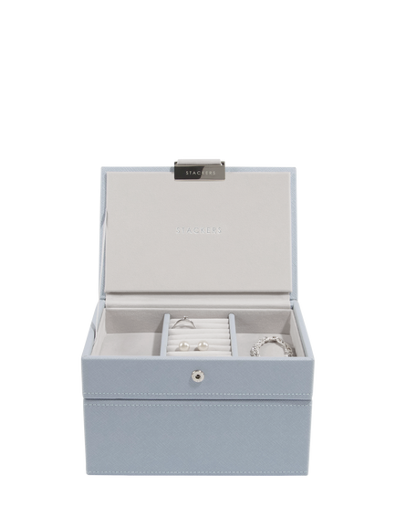 Stackers Mini Jewellery Box, Dusky Blue
