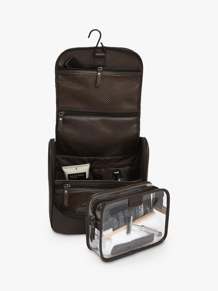Stackers Hanging Wash Bag, Brown