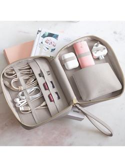 Stackers Cable Tidy Travel Bag - view 2, Taupe