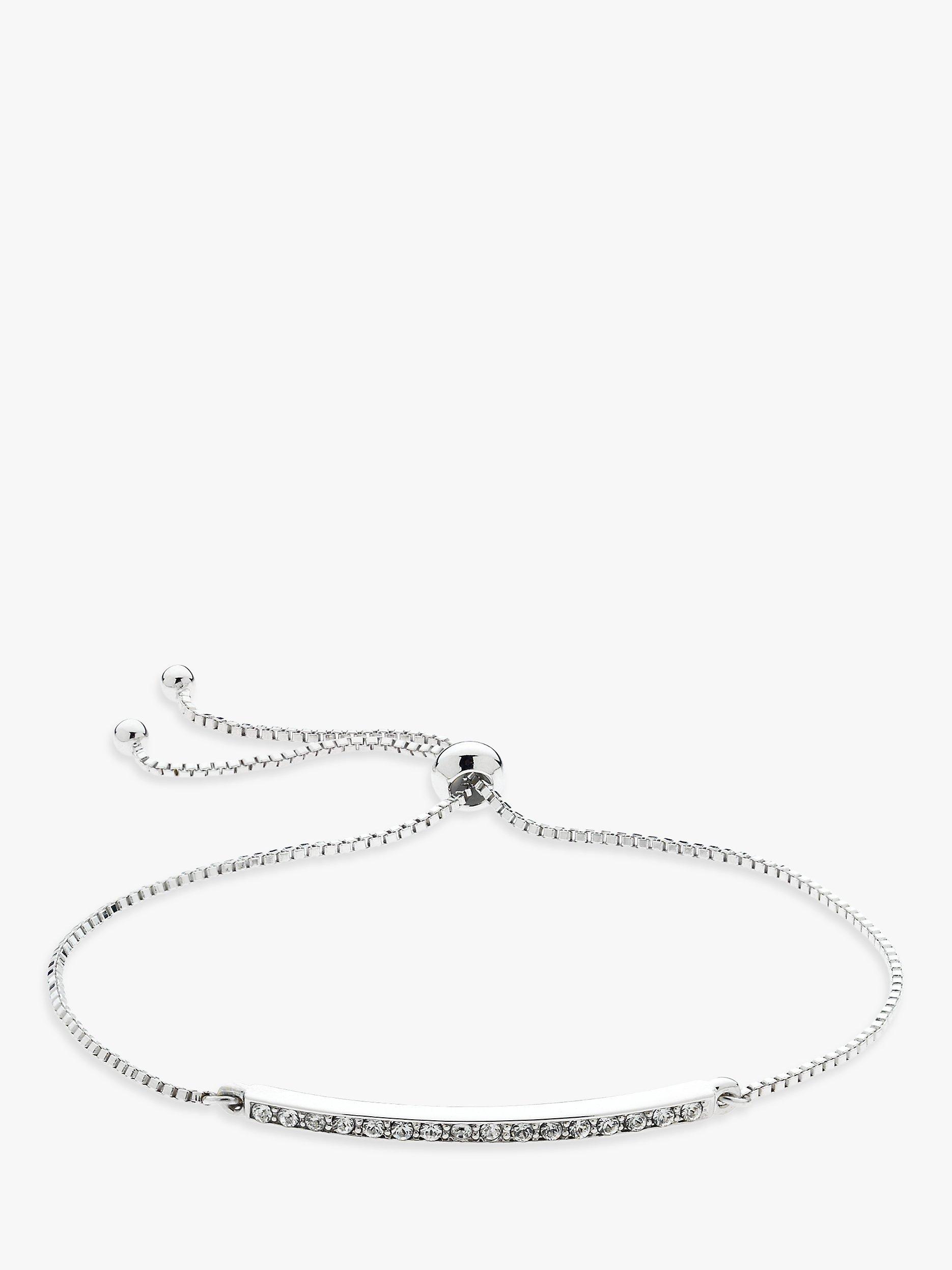 Melissa Odabash Crystal Bar Bracelet, Silver