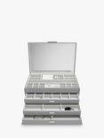 Dulwich Designs Extra Large Leather Jewellery Box, Grey