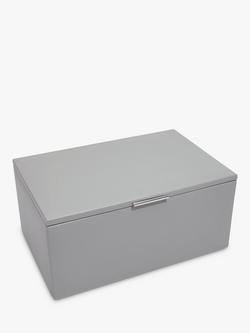 Dulwich Designs Extra Large Leather Jewellery Box, Grey - view 2, Grey